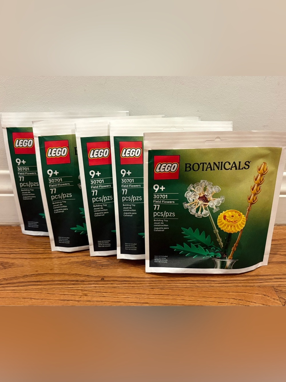 LEGO Botanicals Field Flowers 30701 Polybag *Lot Of 5* 77pcs Brand New